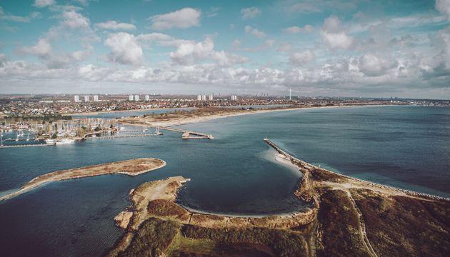 Et luftbillede over Ishøj Strandppark