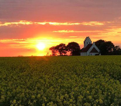 Kalundborg i flot solnedgang